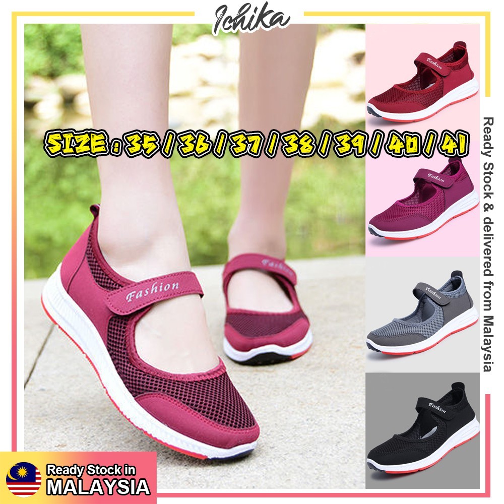 ในสต็อก [MYSIA READY STOCK][35-41][(518) MOMO WOMEN RUNNING SPORT SHOES SNEAKERS (ตัดเล็ก)]