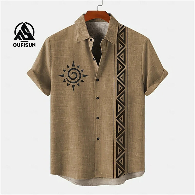 เสื้อเชิ้ตฮาวาย แขนสั้น แบบนิ่ม ระบายอากาศ ลายทาง สไตล์ฮาวาย แฟชั่นฤดูร้อน สําหรับผู้ชาย
