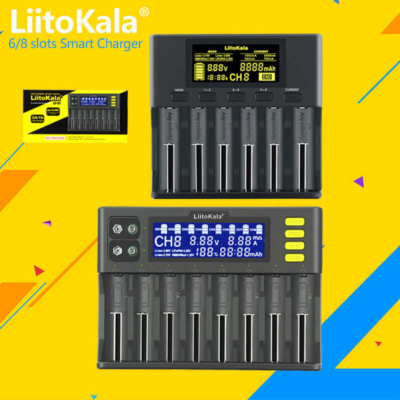 Δ Liitokala Lii-S8 Lii-Pd4 Lii-Pd2 Lii-500 Lii-600 เครื่องชาร์จแบตเตอรี่ส