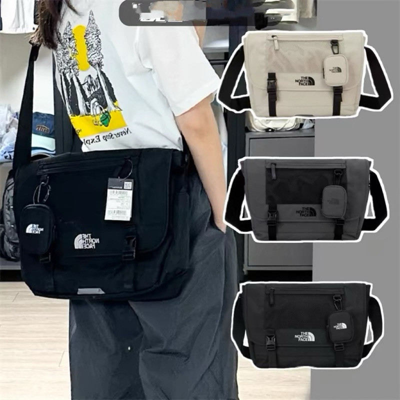 ♞,♘The North Face SUPER MESSENGER BAG L กระเป๋าสะพายข้างสไตล์อเมริกันเทห์สุดๆ ioe
