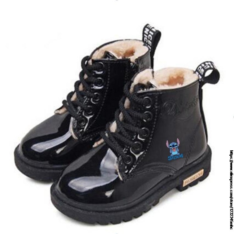 Winter Girl Elsa Princess Short Baby Children Snow Queen Leather Ankle Boots Child Frozen Shoes