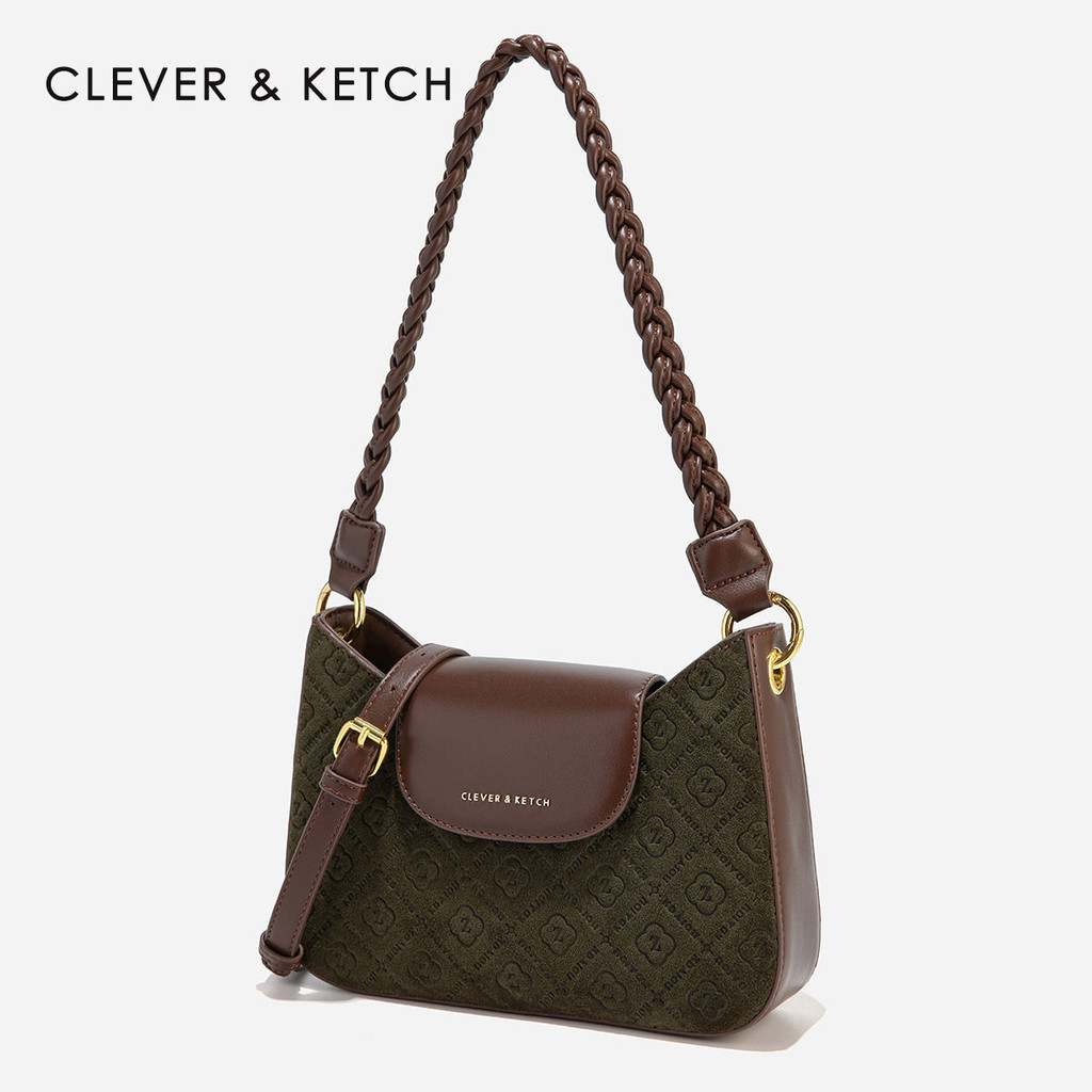 Clever & Ketchกระเป๋าสไตล์ตะวันตกผู้หญิง 2024 ยอดนิยมใหม่Retroรักแร้ไหล่เดี่ยวCrossbodyกระเป๋าHigh-