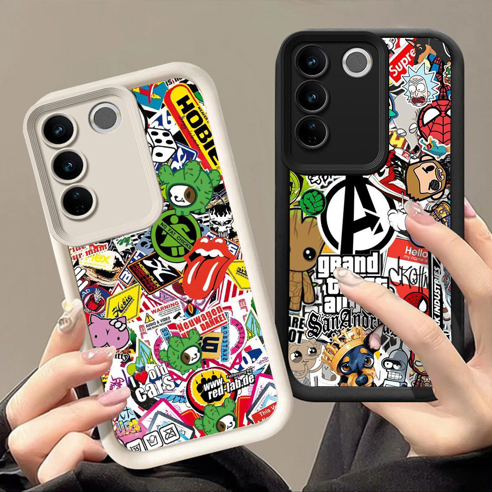 เคสสําหรับ VIVO Y200e Y100 Y81s Y73 V29 V21 Y83 Y81 V21E V29E V27E V27 Pro V60 5G Q-14 การออกแบบที่ม