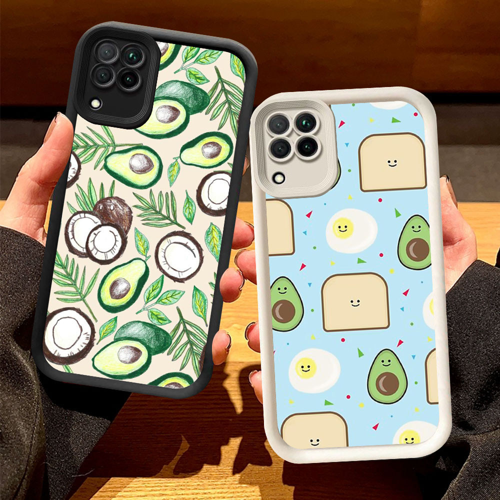 O-57 Avocado Casing สําหรับ Samsung Galaxy A22 A12 5G สีดําและสีขาว