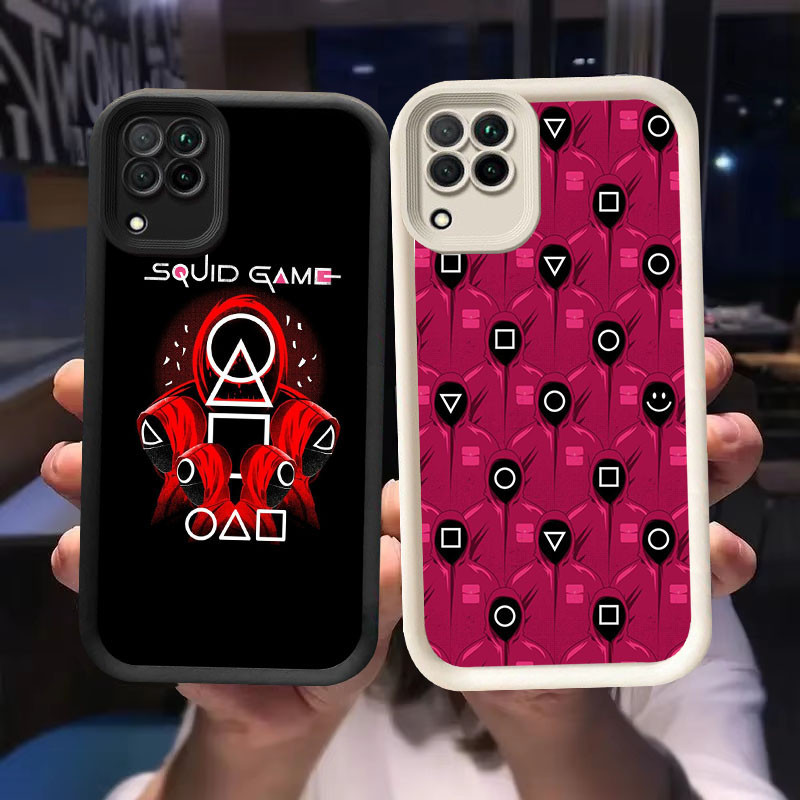 O-46 ปลอกเกมปลาหมึกสําหรับ Samsung Galaxy A22 A12 5G สีดําและสีขาว