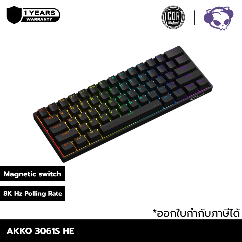 AKKO 3061S HE Shine-Through 8K Magnetic Switch RGB Keyboard | ประกันศูนย์ไทย 1 ปี