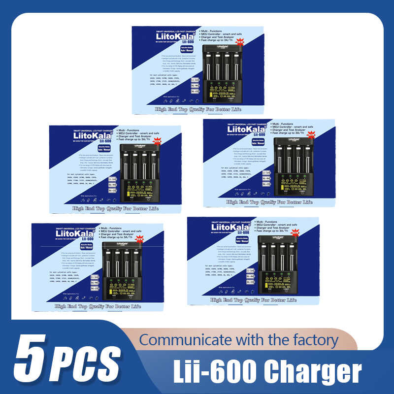 Δ 5 ชิ้น ล็อต Liitokala Lii-500 Lii-600 Lii-M4 Lii-Pd4 Lii-Pd2 18650 เครื่องชา