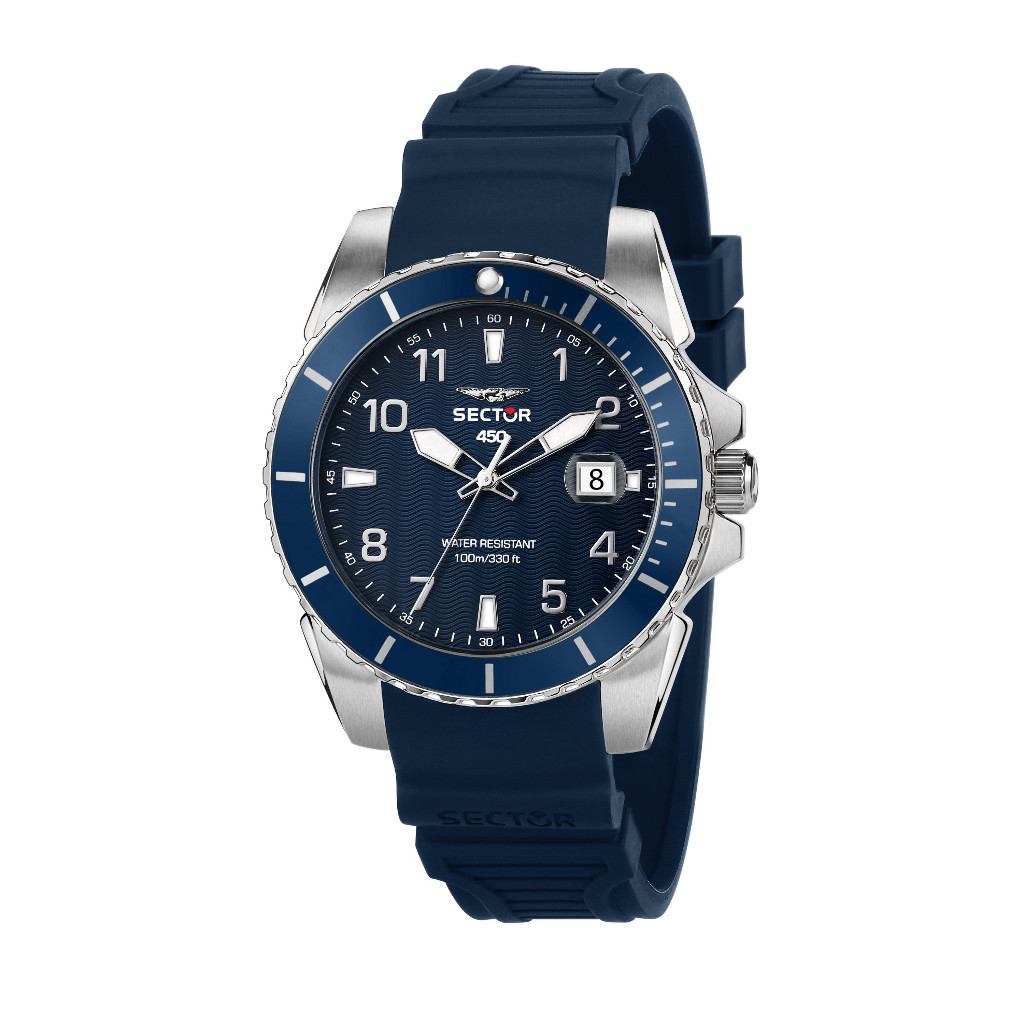 [3 Years Warranty] Sector 450 Collection 41mm Blue Silicon Band Men's Quartz Watch R3251276003 นาฬิ