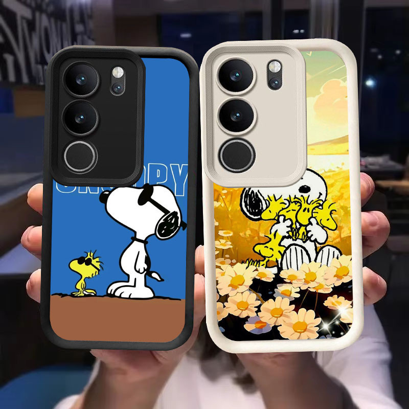 O-6 Woodstock Casing สําหรับ VIVO V29E Y81 Y100 Y81s V29 Pro สีดําและสีขาว