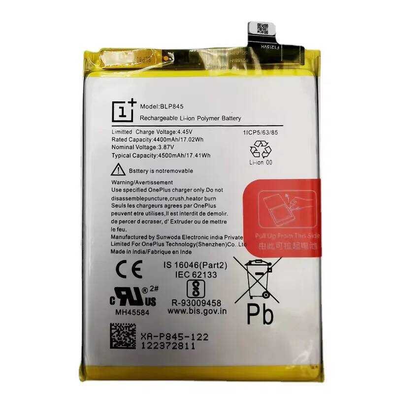▥ 100% แบตเตอรี่สำรองคุณภาพสูงสำหรับ OPPO  1+ Nord Blp845 CE 4500Ma แบตเตอรี่ในตัวความจ