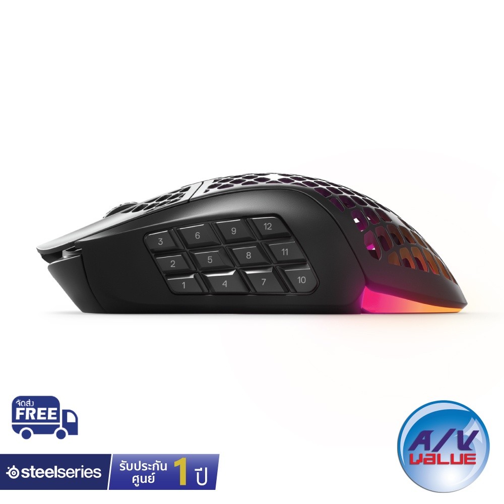 SteelSeries Aerox 9 Wireless - Lightweight Wireless MMO & MOBA Gaming Mouse ** ผ่อน 0% **
