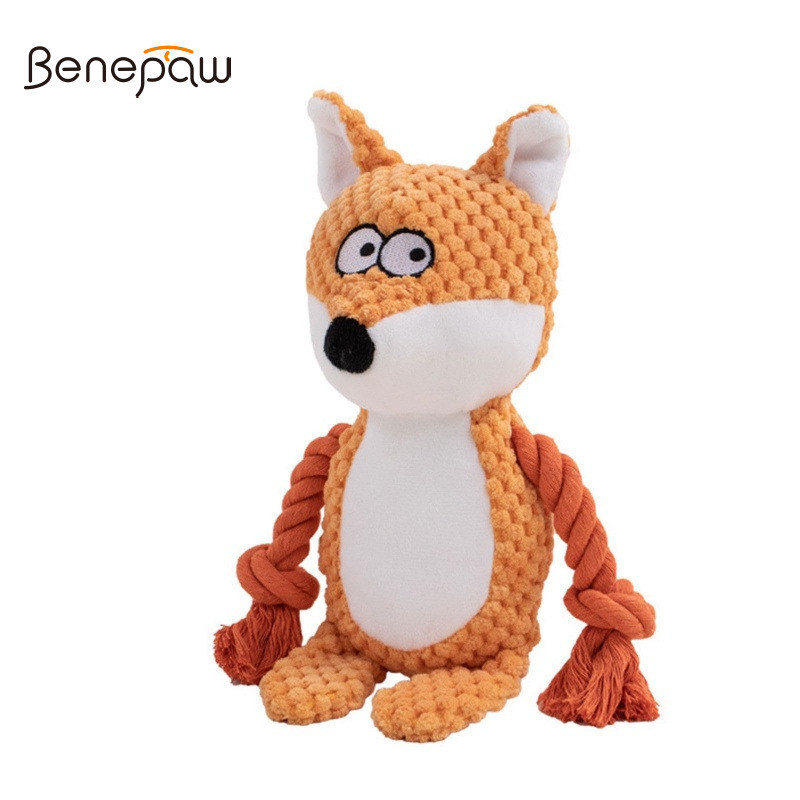 Benefak Interactive Squeaky ตุ๊กตาสุนัขของเล่น Chew Crinkle Rattle BB เสียงสัตว์น่ารักออกแบบสัตว์เลี้ยง Tug of War เชือกทนทานทําความสะอาดฟันของเล่นสําหรับลูกสุนัขสุนัขขนาดกลางขนาดเล็ก