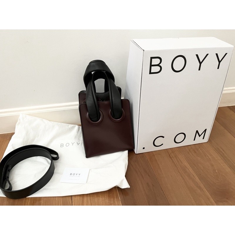 ♞BOYY BAG DEON 19 สีแดงเลือดหมู pom