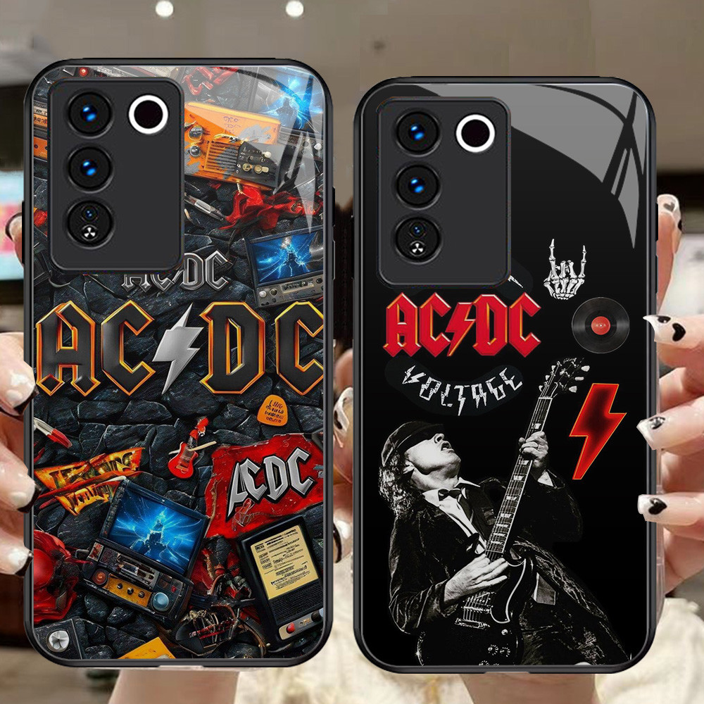 G-66 ACDC Band HD Glass Case สําหรับ VIVO V23E Y200E V23 Y200 V27E V29E T3 V29 Y100 V27 Pro 5G
