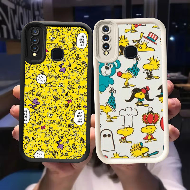 O-6 Woodstock Casing สําหรับ VIVO Z1 V9 Y12 Y17 Y19 Y15 Y50 Y30 Pro สีดําและสีขาว