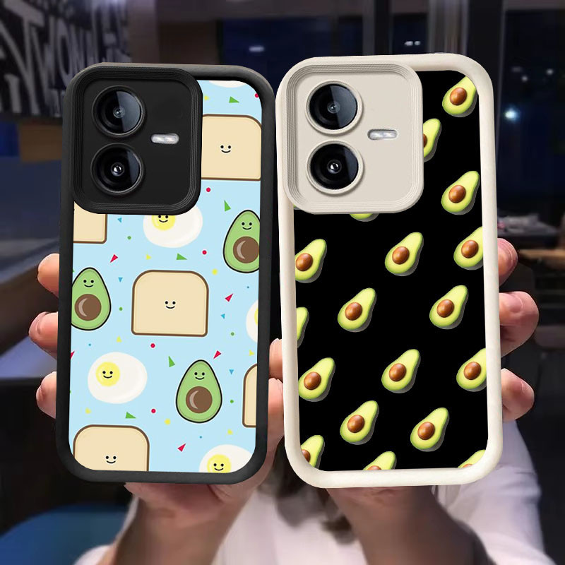 O-57 ปลอกอะโวคาโดสําหรับ VIVO Y22 Y22s Y15s Y35 Y15a 5G สีดําและสีขาว