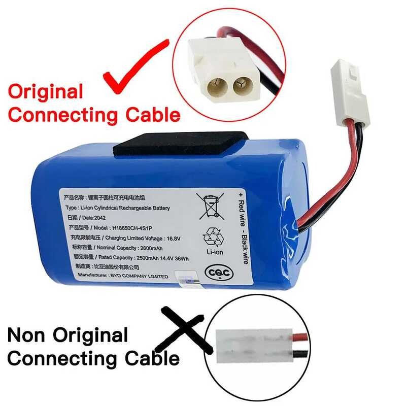 ▥ 100% แบตเตอรี่ทดแทน H18650ch-4S1p สําหรับ XIAOMI XIOMI MIJIA Mi Robot Vacuum-Mop Essential G1