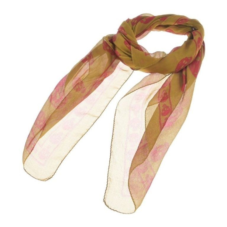 Alexander McQueen Dama LE QUEEN KISSA Ander R Scarf Women red overall pattern brown Direct from Jap