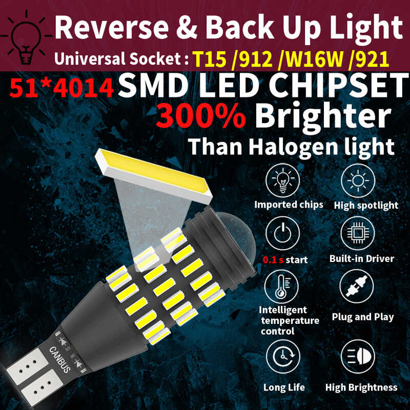 ி  2X W16w T15 921 912 ไฟ LED รถถอยหลังสำหรับโตโยต้า FJ C