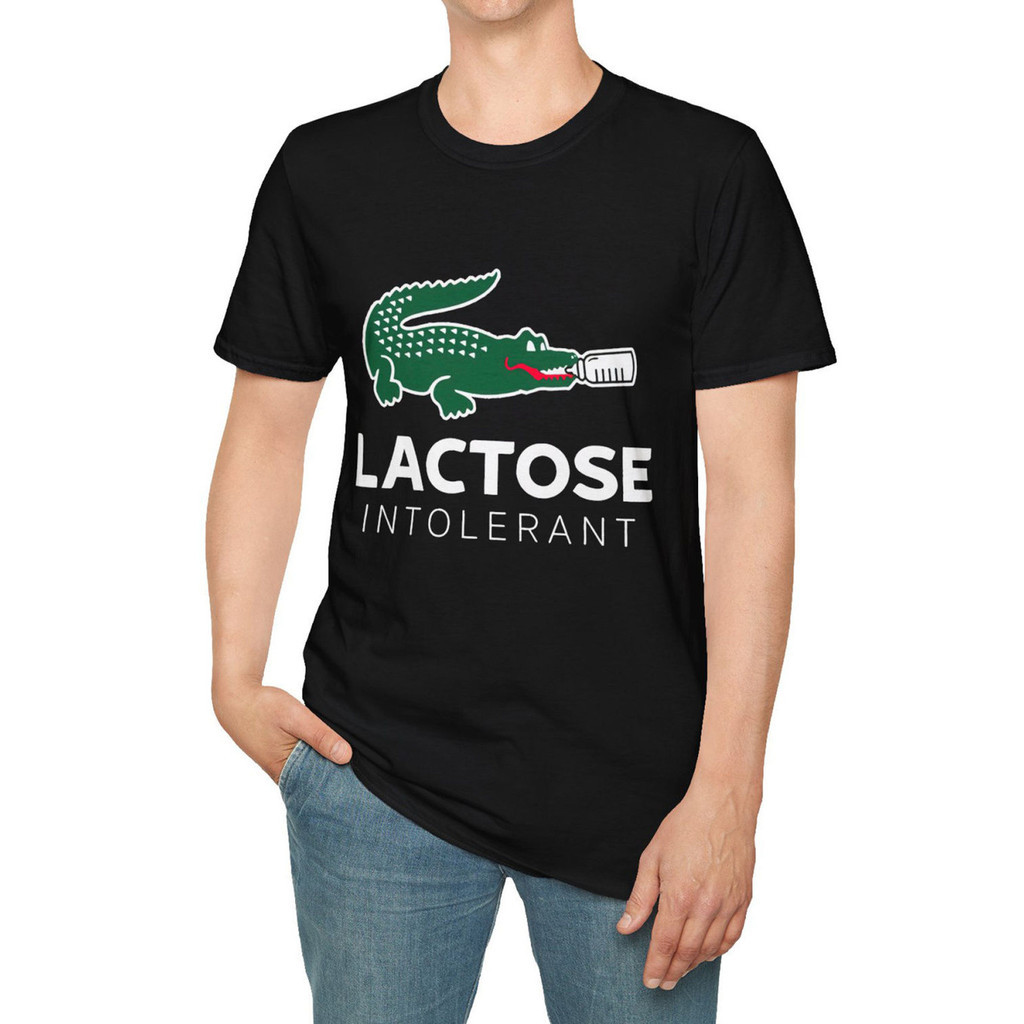 LACOSTE ลาคอสท์ ใหม่เสื้อยืดผู้ชายจระเข้รอบคอผู้ชายและผู้หญิงพิมพ์คู่สไตล์เดียวกันสบายๆหลวมแฟชั่น ล้