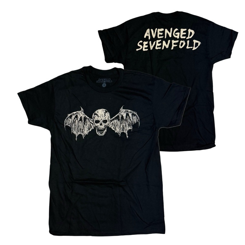 ♞,♘,♙เสื้อวงดนตรี AVENGED SEVENFOLD A7X T-SHIRT ลาย HELL BAT (BLACK)(2025) ลิขสิทธิ์ของแท้ USA KXS