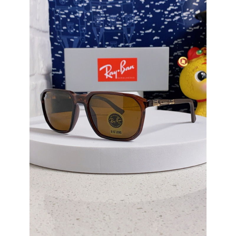 RayBan5102 Retro City Silhouette แว่นตากันแดดสไตล์ลําลองสีน้ําตาล All-Match Slimmer ดูผู้ชายผู้หญิงส