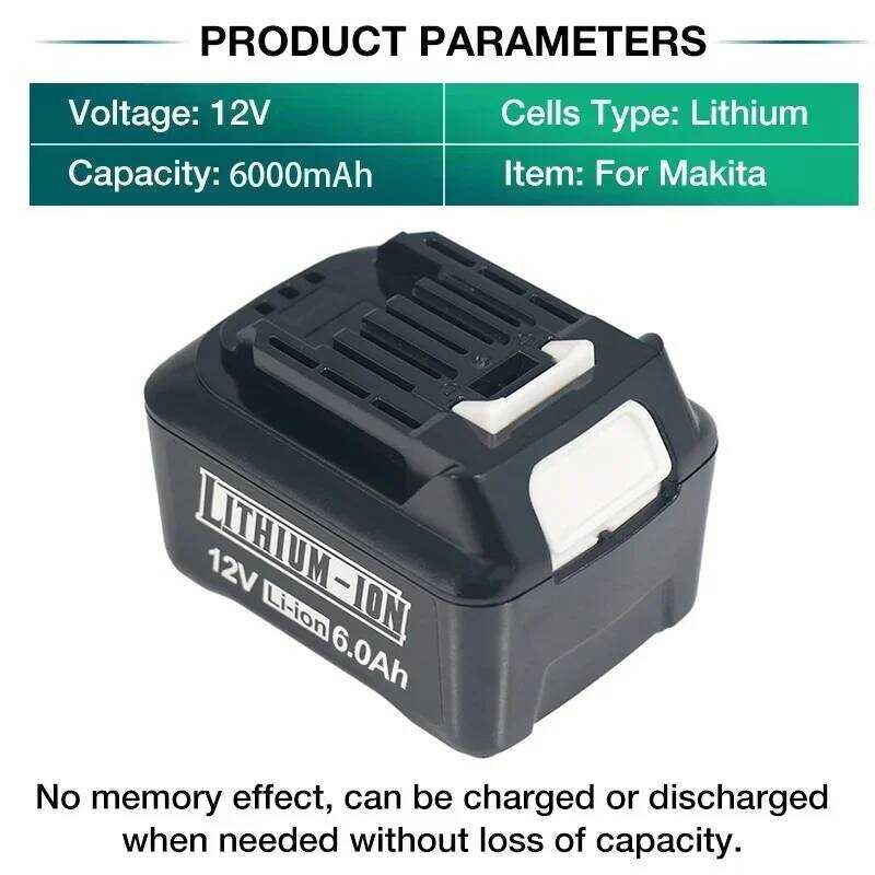 ▥ แบตเตอรี่ลิเธียม 12V 6Ah แบตเตอรี่ชาร์จสําหรับ  เจาะไฟฟ้า L1016 Bl1021b Bl1041b เครื่อง