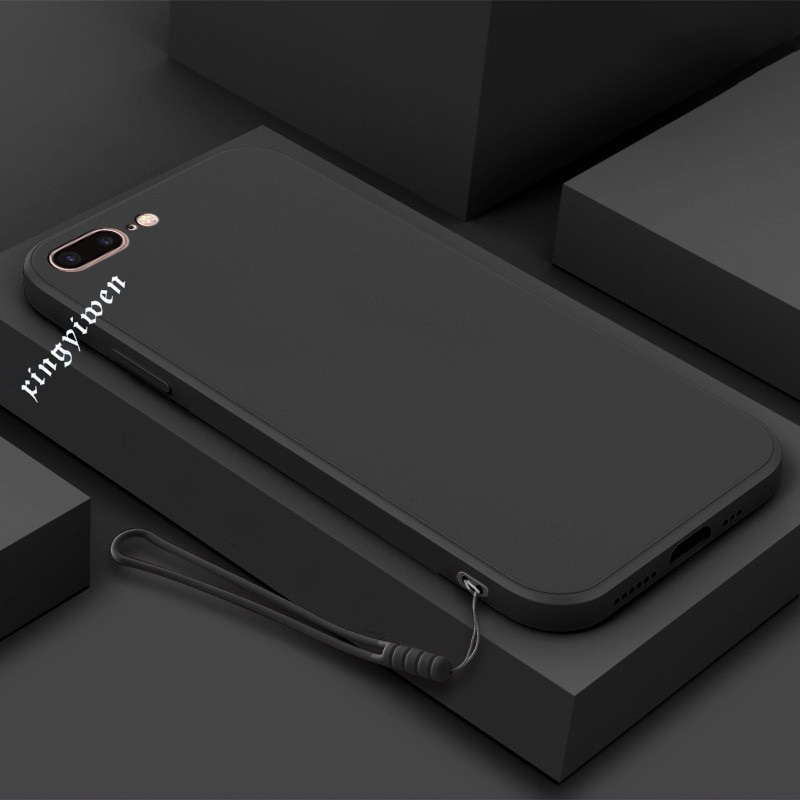 ปลอก Iphone 7plus 8plus A1661 A1784 A1785 ขอบตรงซิลิโคนเคสอ่อนกล้องป้องกันเต็มรูปแบบกันกระแทก