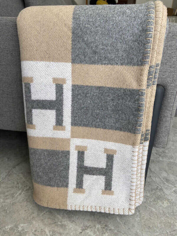 Wool New Blanket H Mix Color Patterned Decorative Knitted Blanket, Soft And Comfortable Beddings,