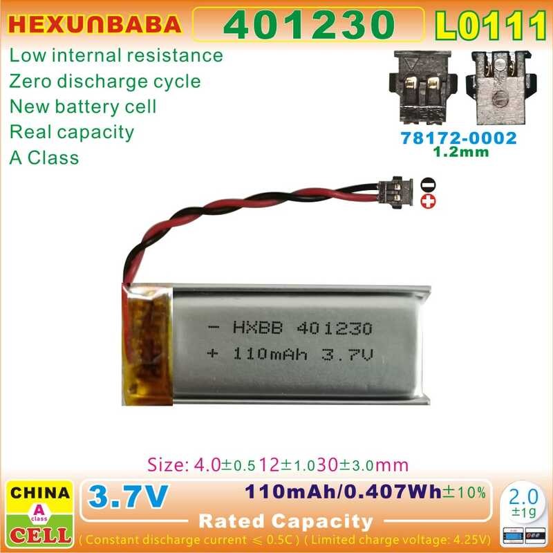 Δ 10 ชิ้น 401230 3.7V 110Mah Sh1.0 Mx1.25 Zh1.5 78172 ACHR 51146 A1254h Ph2.0 Xh2.54 TWS ห
