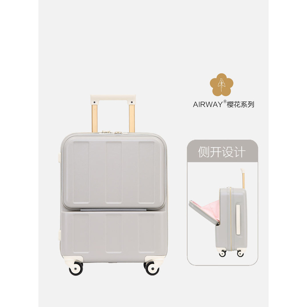 Airway รถเข็นผู้หญิงกระเป๋าเดินทาง Boarding 20 นิ้วเงียบ Universal ล้อรหัสผ่านกล่องเปิดด้านหน้ากระเ