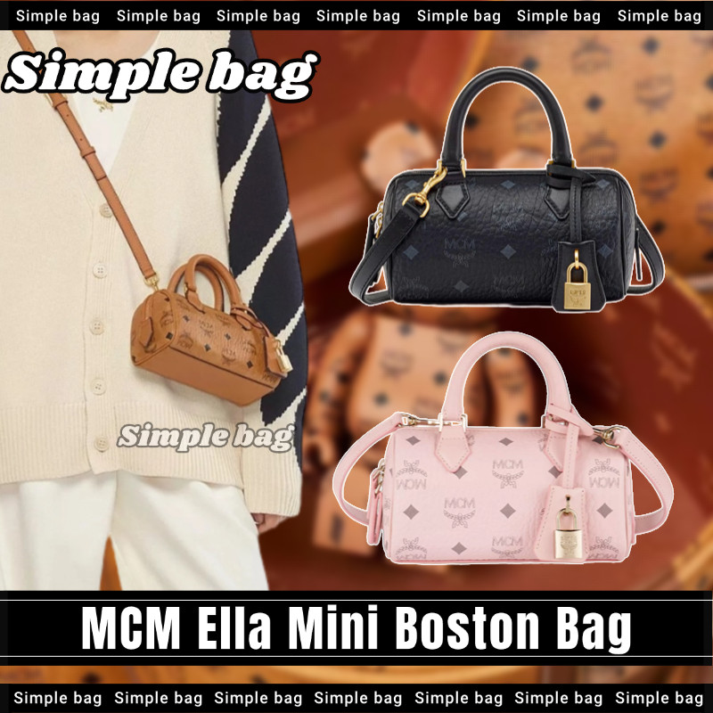 เอ็มซีเอ็มMCM Ella Visetos Mini Boston Bag กระเป๋าสะพายเดี่ยว #Simple bag