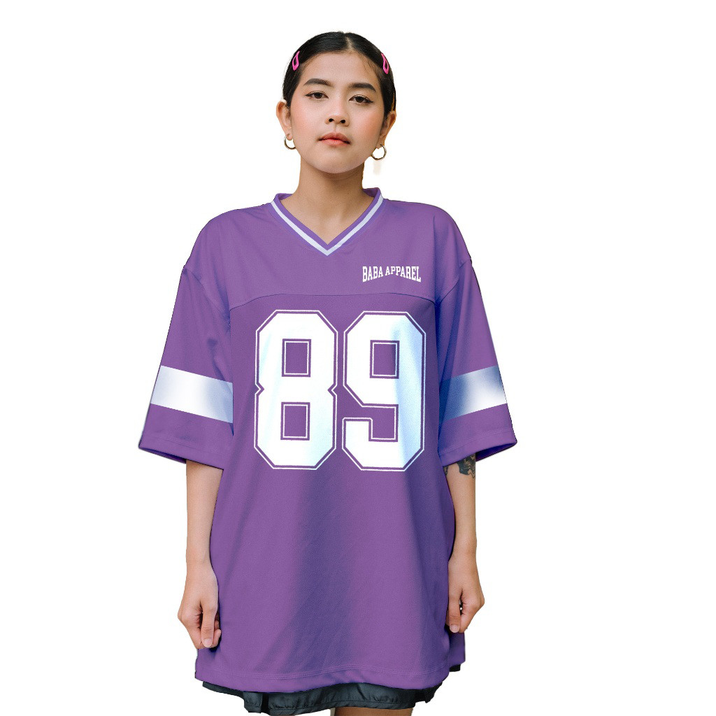 ชุดเจอร์ซีย์ Streetwear Boxy fit Clolor 89 /Jersey Oversize Retro / nfl / Jersey Vintage Music สไตล์