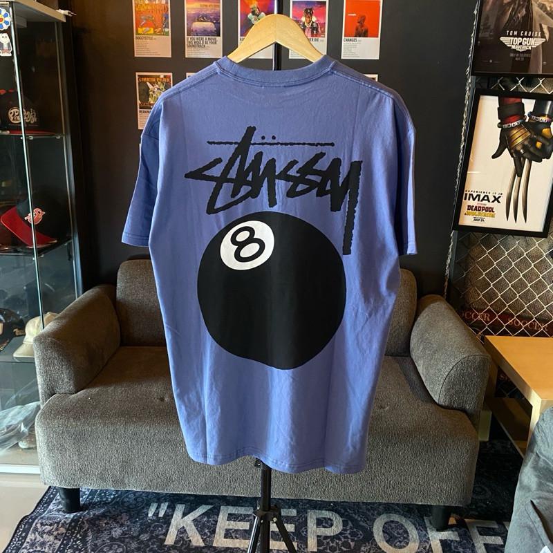 ♞[Hustle.store]เสื้อยืด Stussy 8 ball navy T-shirt ของแท้พร้อมส่ง️️️️️️️️ DA
