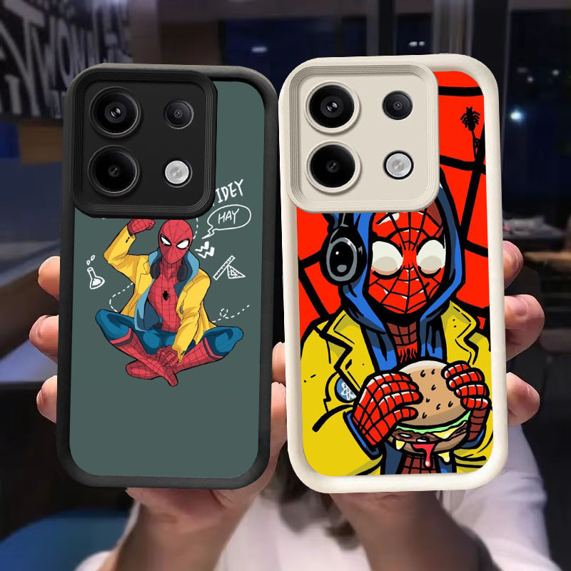 O-24 Spiderman Casing สําหรับ Xiaomi POCO M6 X6 NEO M7 M4 Pro สีดําและสีขาว