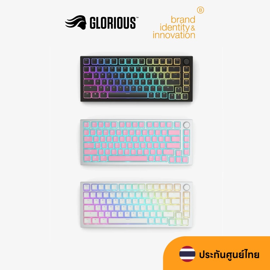 Glorious Aura V2 Pudding-style Keycaps 145 keycaps มีให้เลือก 3 สี
