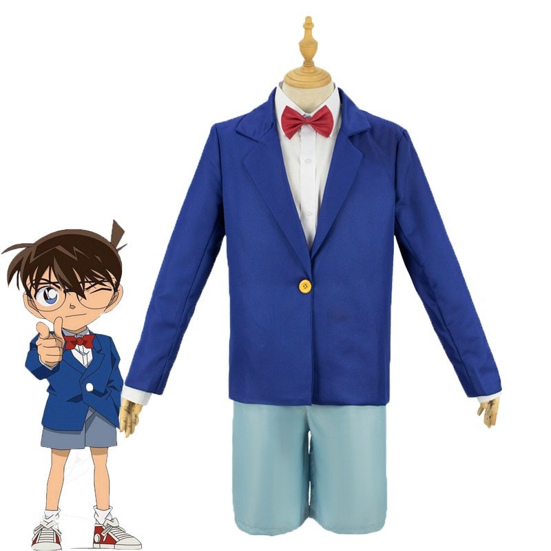 เด็กผู้ใหญ่อะนิเมะนักสืบ Conan กรณีปิด Conan Edogawa Edogawa Konan คอสเพลย์เครื่องแต่งกายชุดปาร์ตี้สวมใส่