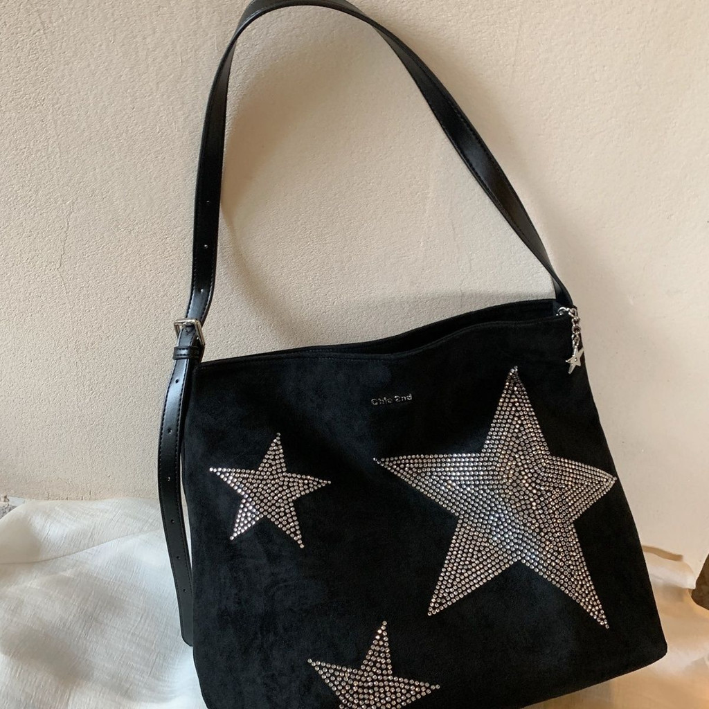 Star Tote Bag Female Large Capacity Autumn Winter Canvas Bag Commuter Shoulder Messenger Bag