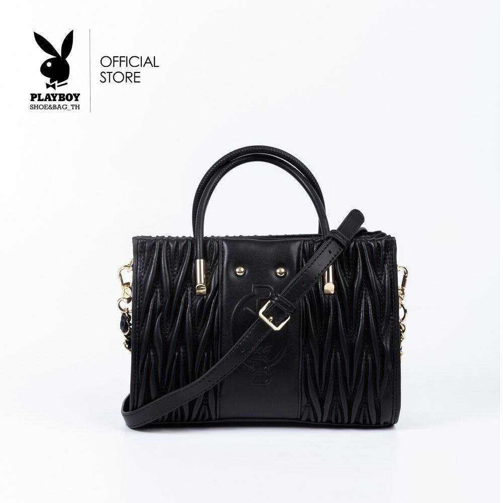 ♞Playboy รุ่น Jazzy Women's Bag กระเป๋าสะพายข้างผู้หญิง รหัส ST-B243PB575 ดีไซน์เย็บนวมปั๊ม Logo มี