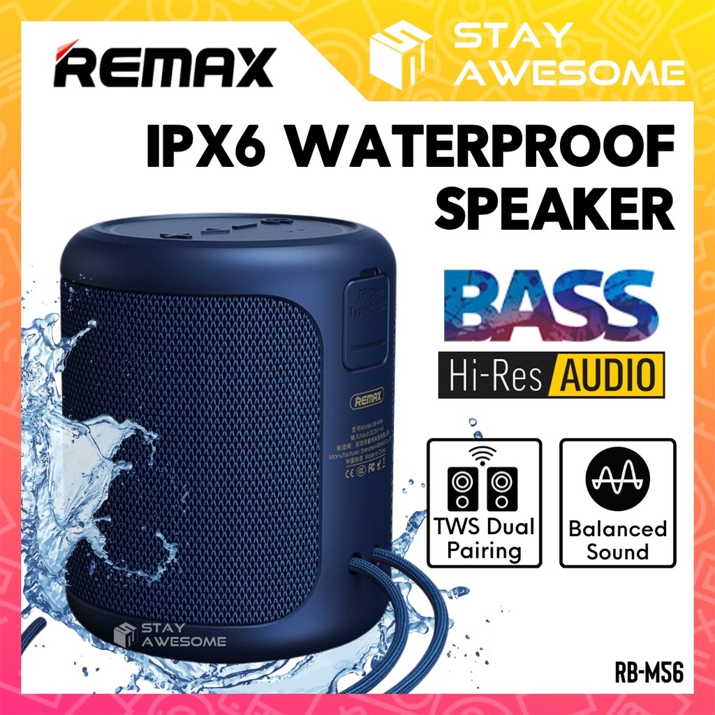 ในสต็อก REMAX Speaker ลําโพงบลูทูธ ลําโพงกันน้ํา ลําโพงกลางแจ้ง ลําโพงบลูทูธสีดํา Spiker Speker Spek