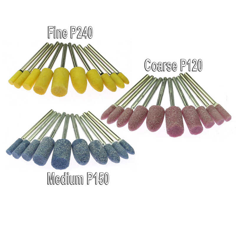 ▥ 100 ชิ้น / กล่องโลหะพลาสติกไม้ Deburring Honing Head Set สำหรับเ