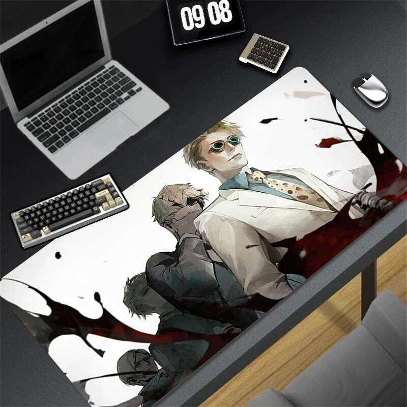 อุปกรณ์เสริมสําหรับเล่นเกมคอมพิวเตอร์ Mousepad แผ่นรองเมาส์สํานักงานแผ่นรองคีย์บอร์ด J-jujutsu Kaisen Kento Nanami โต๊ะ Decoracion อะนิเมะโต๊ะ Mat