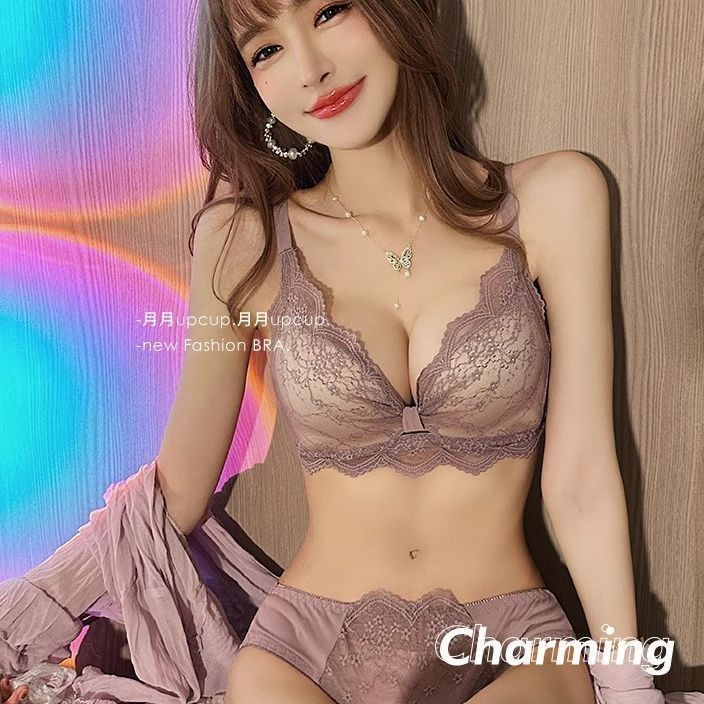 เซ็กซี่ลูกไม้ชุดชั้นในสตรีหน้าอกเล็กรวบรวม ต่อต้าน-ขัดขวาง ไม่มีแหวนเหล็กปรับไม่ว่างเปล่าถ้วยชุดชั้นในชุด