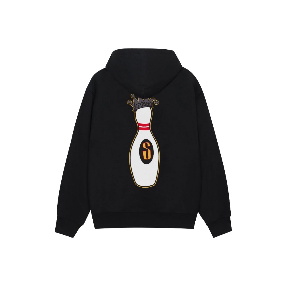 ♞,♘Stussy Zip Hoodie Kingpin (BLACK) KXS