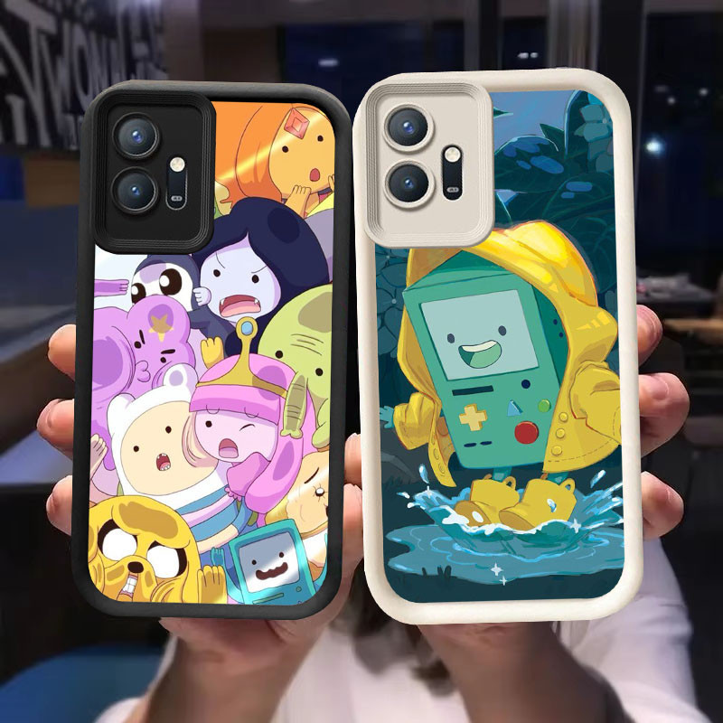 O-1 Adventure Time Casing สําหรับ VIVO Y55 Y33E Y33S Y01 Y75 5G สีดําและสีขาว