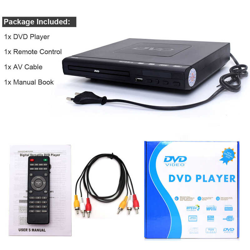Video Disc Player VCD เครื่องเล่น DVD ในครัวเรือน HD เครื่องเล่น CD แบบพกพา USB Player