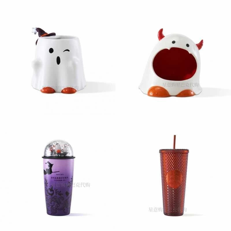 Store Official Halloween 2022 Pumpkin Masquerade Candy Mark Straw Warm Water Cup Tumbler Starbuck thumbnail 6