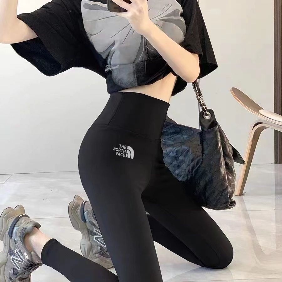 The North Face Shark กางเกงผู้หญิงฤดูใบไม้ผลิและฤดูใบไม้ร่วงใหม่บางแน่น Slim Tummy กางเกงโยคะกีฬา Bottoming เอวสูง