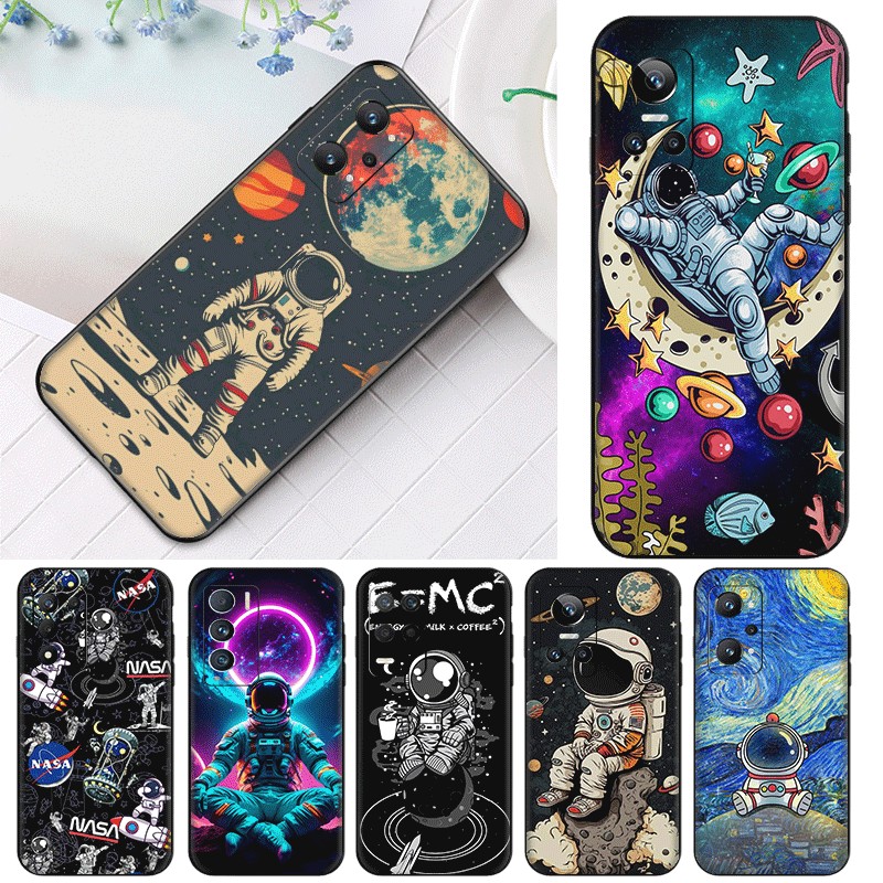 Realme C30S Norzo 50i Prime GT neo 3T X50 X50M 5G ความเข้ากันได้ TPU Soft Shell Case นักบินอวกาศ Space Artistic