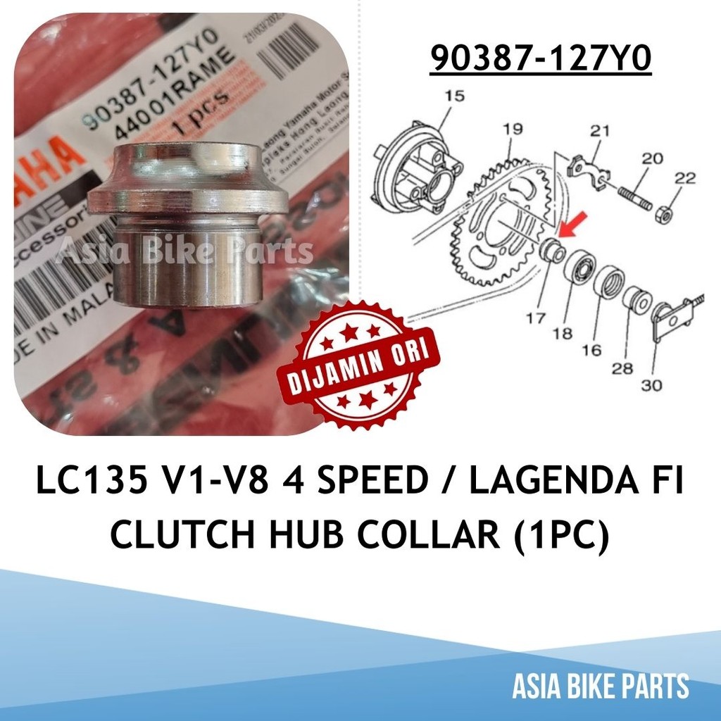 Yamaha LC135 V1 V2 V3 V4 V5 V6 V7 V8 4S / Lagenda FI คลัทช์ Hub Collar Tengah Rumah Sprocket - 90387